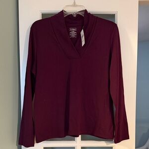 L.L. Bean Women's Burgundy Long Sleeve Top